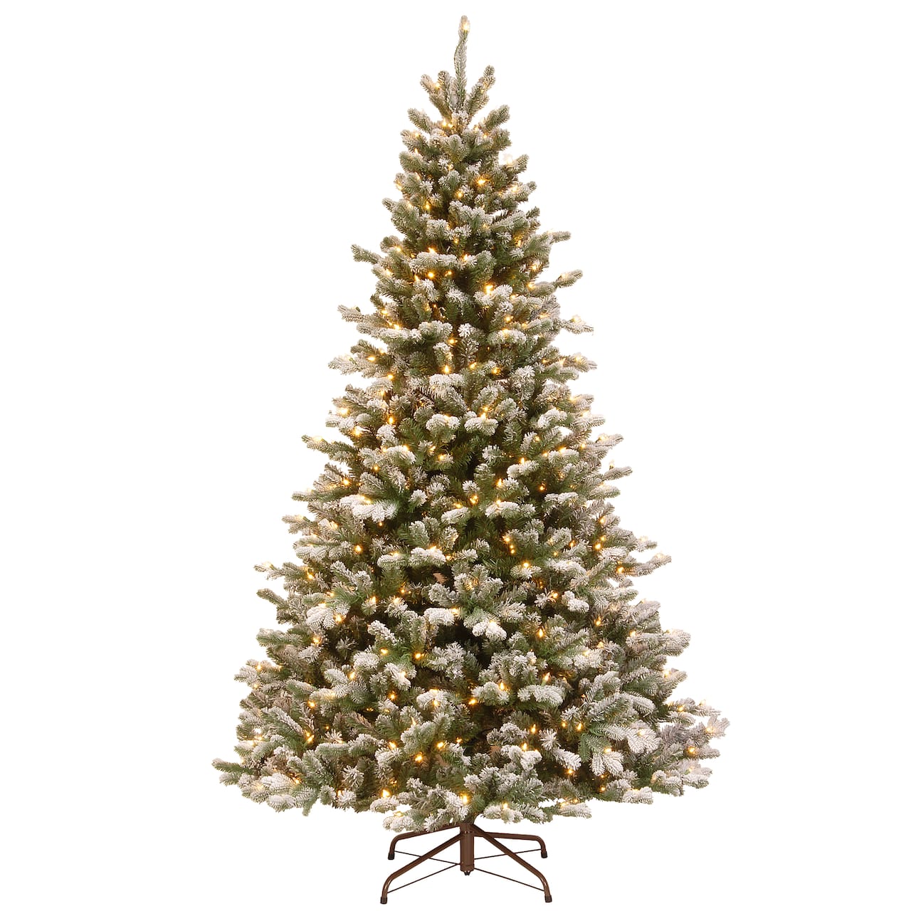 7.5ft. Pre-Lit PowerConnect&#x2122; Snowy Sheffield Spruce Artificial Christmas Tree, Warm White LED Lights